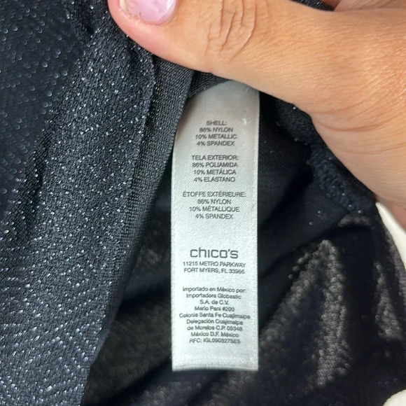 Chico's Black Long Sleeve Sparkly Tunic Shirt US Size XL / 16 - Picture 5 of 9